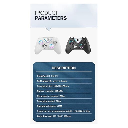 Game Console Six-Axis with Macro Programmable Wireless Bluet...