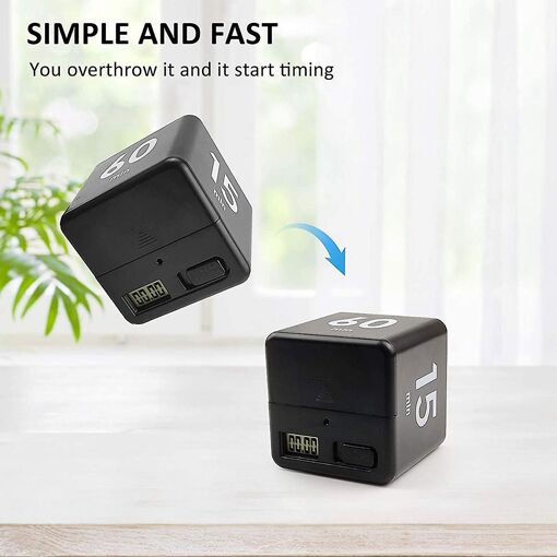 Square Timer, Kitchen Timer Gravity Sensor Flip Timer Manage... - 2