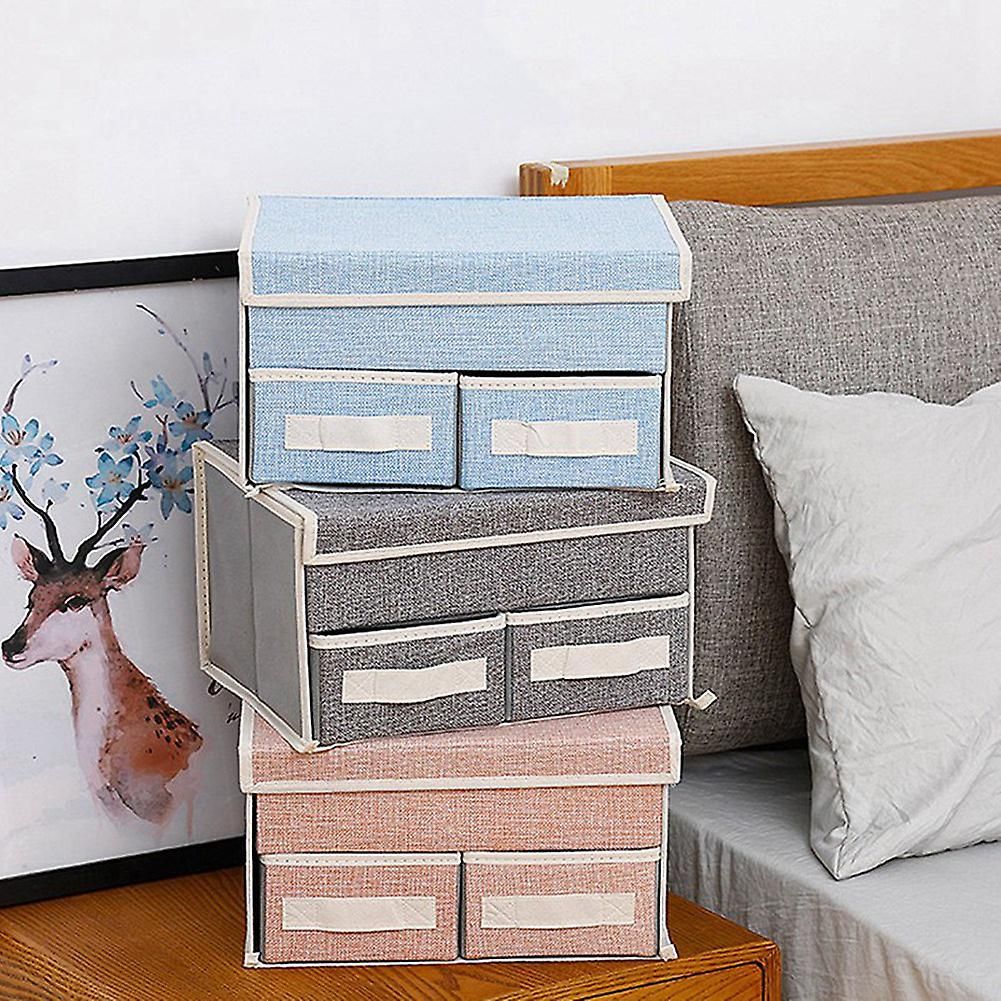 Double-Layer Storage Box Drawer Storage Box Foldable Home Un... - 4