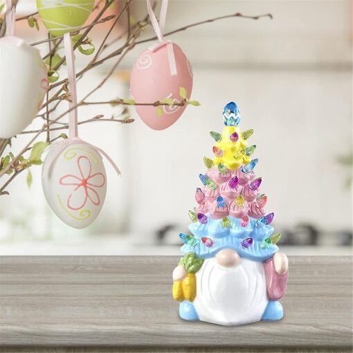 2 Pcs Spring Easter Gnomes Table Decorations, Light Up Easte... - 3