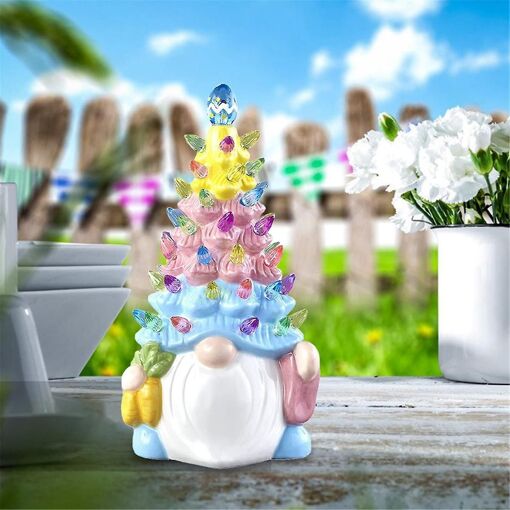 2 Pcs Spring Easter Gnomes Table Decorations, Light Up Easte... - 4