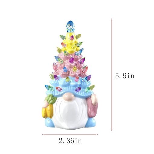 2 Pcs Spring Easter Gnomes Table Decorations, Light Up Easte... - 5