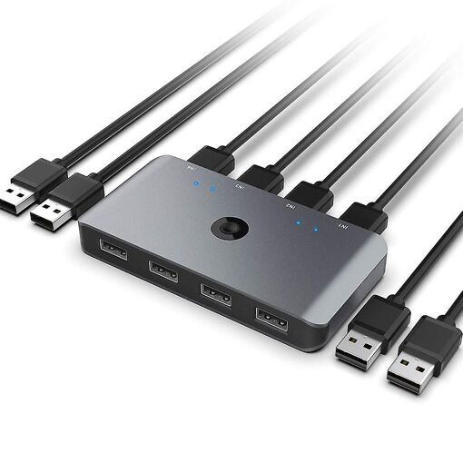 Usb Computer Switch Selector For 4 Computers Sharing 4 Usb D...