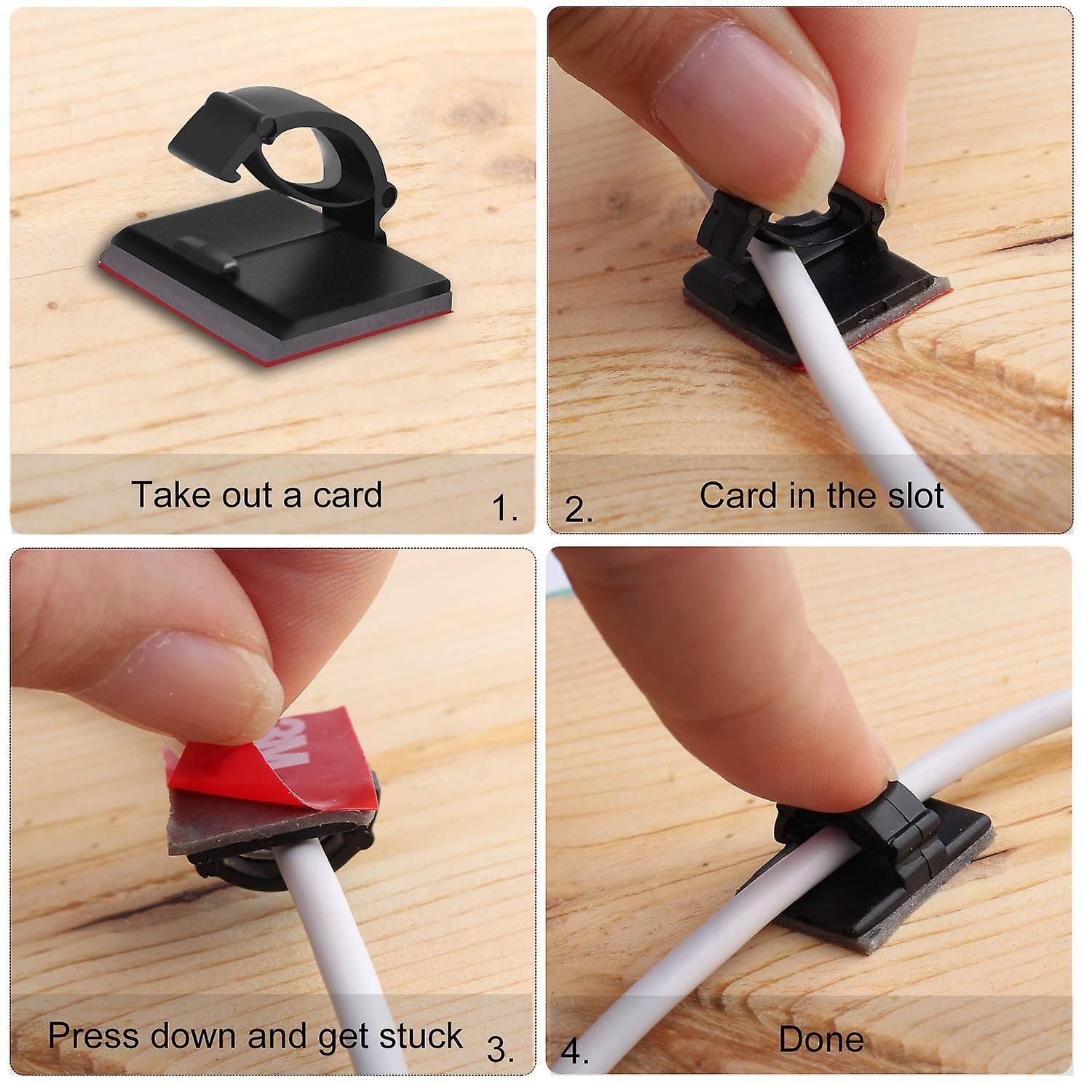 Cable Clamp Clamp Self-Adhesive, 140 Pcs Cable Clamp Cable C... - 2