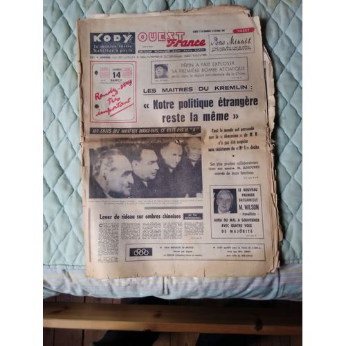 Journal Ouest France 17-18 Octobre 1964