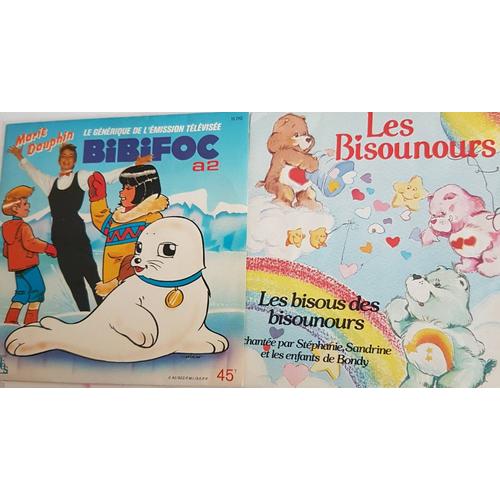 2 Vinyles 45tours  Les Bisounours Et Bibifoc