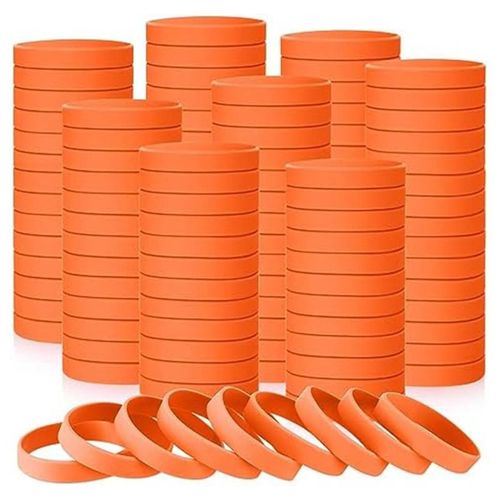 100pcs Blank Elastic Solid Color Silicone Wristbands Stretch For Men Women Teens Gifts Students Spo