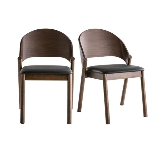 Chaises Vintage Noyer Et Noir (Lot De 2) Avalon