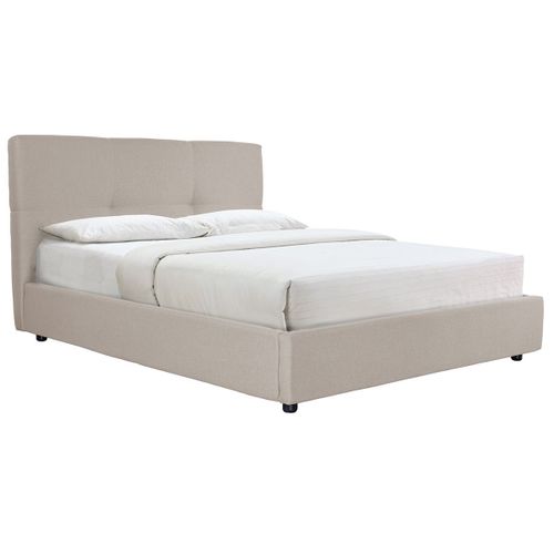 Lit Coffre 160 X 200 Cm En Tissu Beige Sogno