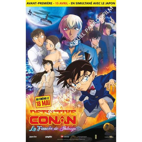 Detective Conan, La Fiancée De Shibuya - Affiche Originale De Cinéma - Format 40x60 Cm - Un Film De Susumu Mitsunaka - Meitantei Konan- Année 2022