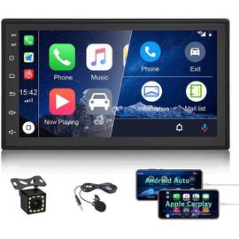 CAMECHO Android Autoradio 2 Din GPS avec Carplay Android Auto, 7 Pouces  Écran Tactile de Stéréo Bluetooth de Voiture FM Radio Suppor
