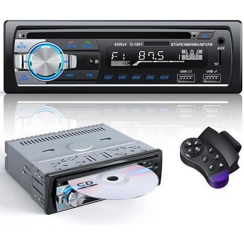 CD Autoradio Bluetooth Main Libre, CENXINY 4 x 65W RDS Poste Radio Voiture  Bluetooth 5.0 LCD avec Horloge, Supporte USB/AUX in FM/AM