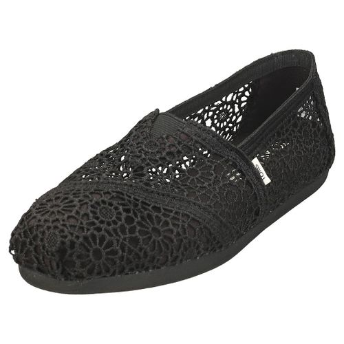 Toms Alpargata Moroccan Crochet Chaussures Sans Lacets Noir