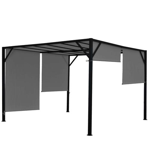 Pergola Pavillon De Jardin Terrasse Auvent Stable 6cm Gris 3x3m 04_0004069