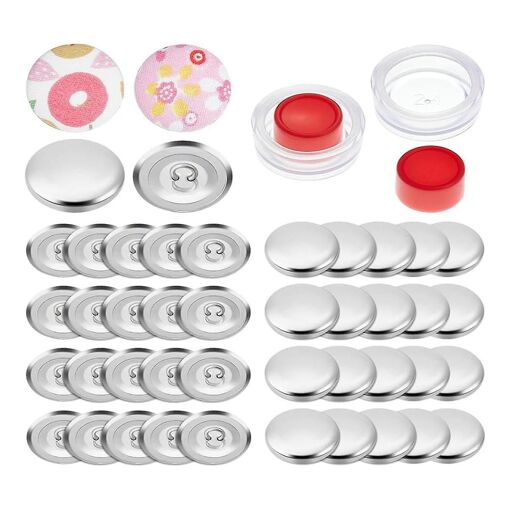 100 Sets Cover Button Kit With Tools,Fabric Button Making Ki...