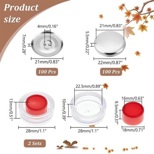 100 Sets Cover Button Kit With Tools,Fabric Button Making Ki... - 4