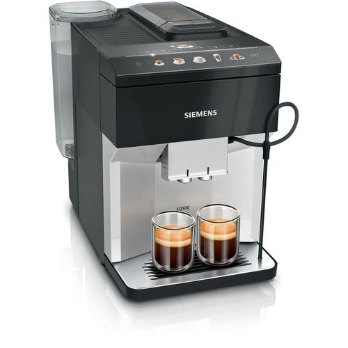 Machine à espresso entièrement automatique, EQ500 classic, Argent naturel, Noir laqué, Réservoir d'eau Siemens TP515R01