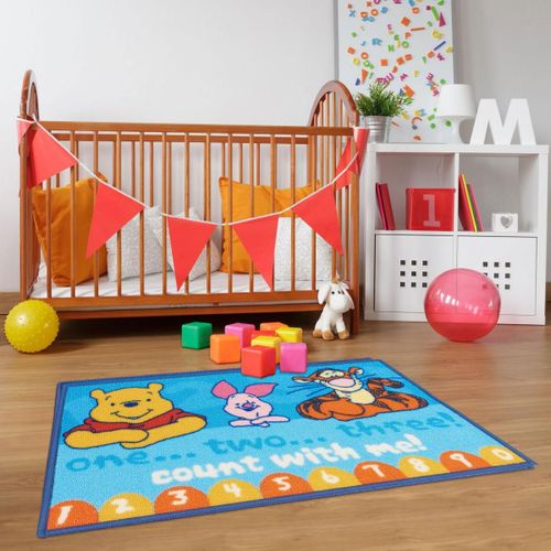 Tapis Enfant 50x80 Lavable 30° Winnie M Bleu