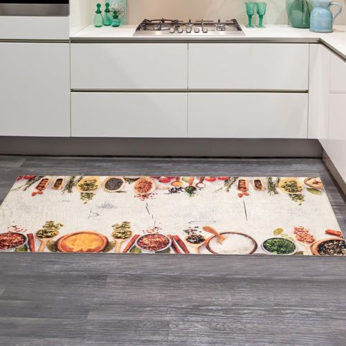 Tapis Entrée Lavable 30° 50x80 Beige Et Blanc Impnum 17