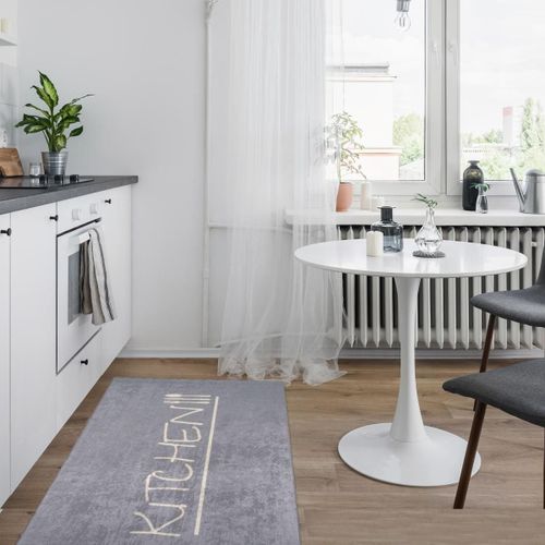 Tapis Chambre Lavable 30° 80x150 Gris Et Blanc Impnum 12