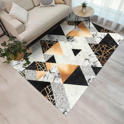 Tapis Entrée Lavable 30° 50x80 Noir Et Blanc Impnum 37