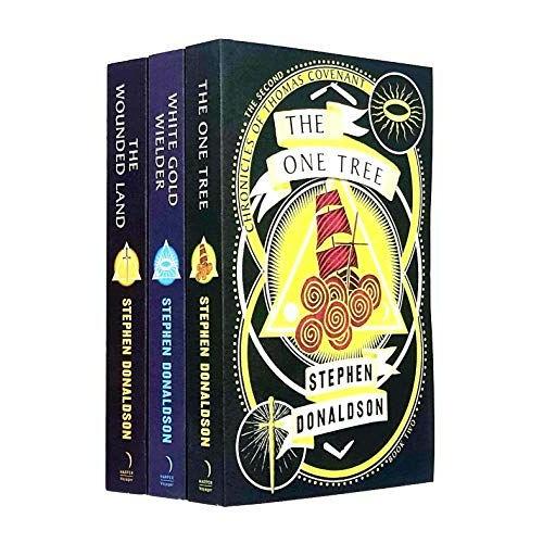 Stephen Donaldson Second Chronicles Of Thomas Covenant Series Collection 3 Books Set (The One Tree, White Gold Wielder, The Wounded Land)