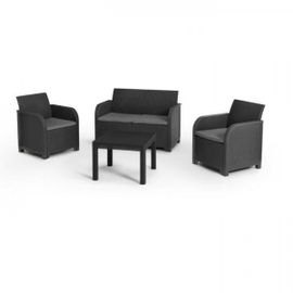 Salon De Jardin En Résine ? Allibert By Keter - 4 Personnes ? San Remo ? Gris Graphite