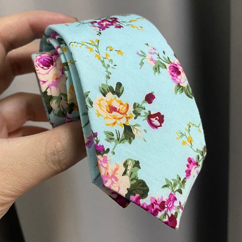 Westeng Cravate florale pour homme en Coton cravates fantaisie Accessoires de fête et de mariage