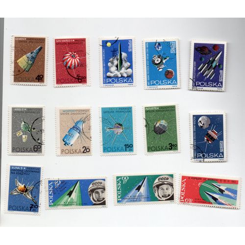 Pologne- Lot De 14 Timbres Oblitérés- Espace