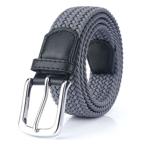 Ceinture Homme Élastique Tressée Avec Boucle 105cm Gris