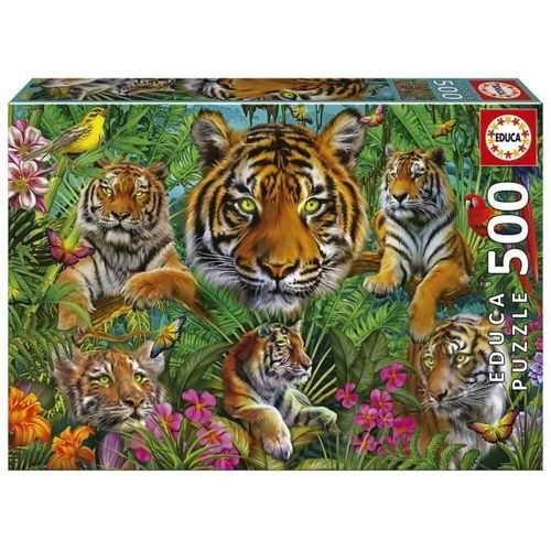 Puzzle 500 Pièces - Educa - Jungle Des Tigres - Animaux - Enfant - 10 Ans