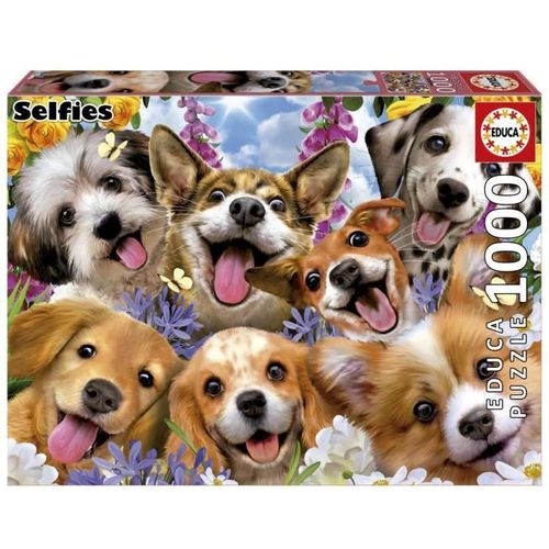 Puzzle 1000 Pièces - Educa - Chiots Selfie - Animaux - Adulte