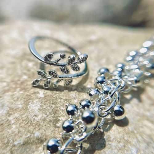 Bague + Bracelet En Argent 925 Ajustables
