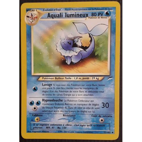 Carte Pokémon Aquali Lumineux 52/105 - Néo Destiny Wizards (Fr)