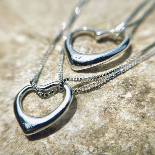 Bracelet + Chaîne En Argent 925 Pendentifs C?urs 