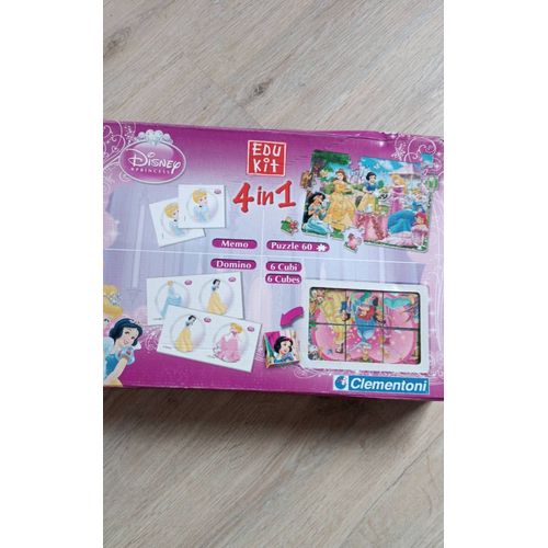 Edukit 4 En 1 - Mémo - Domino - Puzzles - Cube Princesses - Disney
