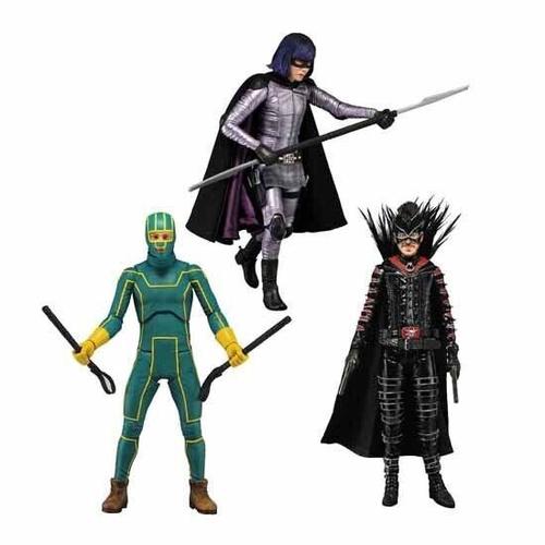 Lot Neca Kick Ass 2 Serie 1 Set Complet De 3 Figurines Moc Hit Girl Mf'er