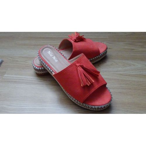 Pantoufles En Cuir Femme