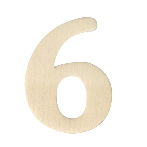 Chiffres En Bois 6 Hauteur 4 Cm