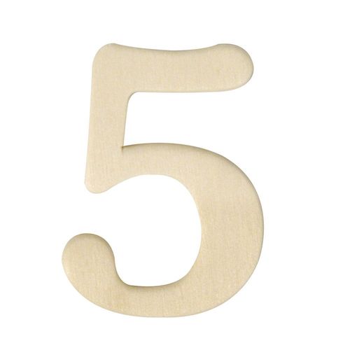 Chiffres En Bois 5 Hauteur 4 Cm