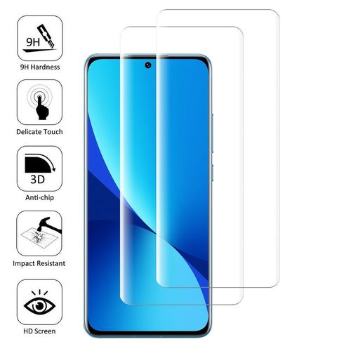 Lot/ Pack De 2 Films En Verre Trempé Pour Xiaomi 12/ 12x 6.28" Bord Incurvé Resistant - Transparent