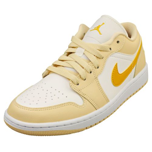 Chaussures Nike Air Jordan 1 Low Baskets Blanc Jaune