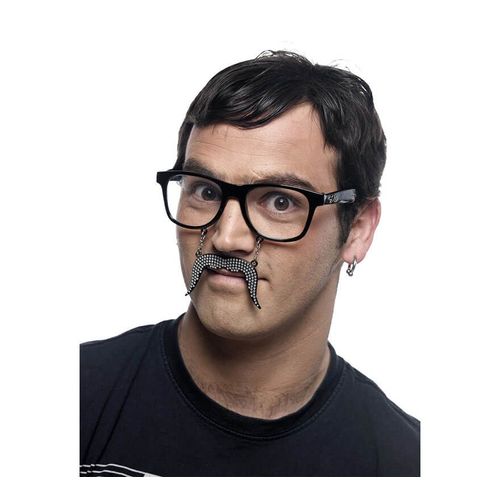 Lunettes Brillantes Avec Une Moustache