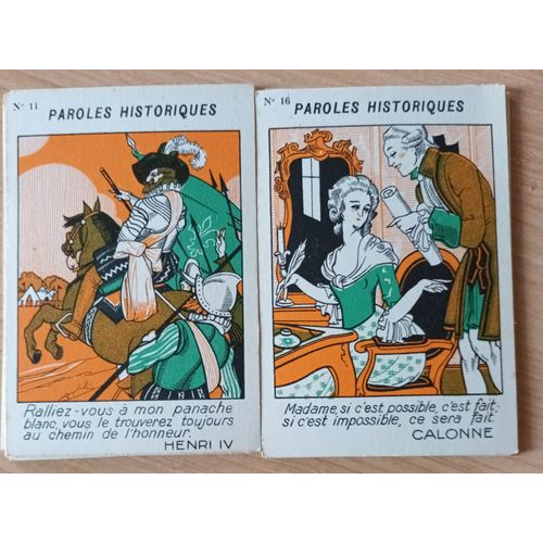 19 Images Série Paroles Historiques, Couleurs, 6cm1/2x 9cm1/2