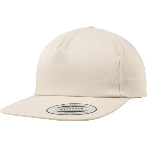 Flexfit 5-Panel Unstructured Snapback Cap - Khaki Beige