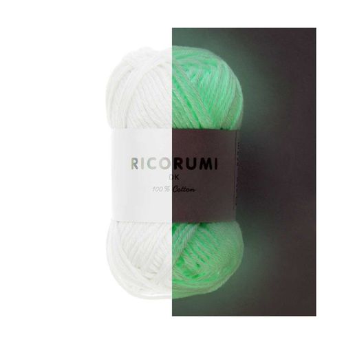Pelote Coton Phosphorescent Pour Amigurumi Ricorumi Glow In The Dark 25 Gr - Rico Design Blanc (01 - Blanc)