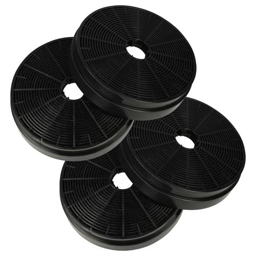 vhbw 4x Filtres à charbon actif compatible avec Klarstein Royal Flush Eco 90, Zarah, Structura, Zola, Zelda hotte aspirante - 17,5 cm