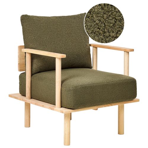 Fauteuil Asker Bouclé Vert Foncé