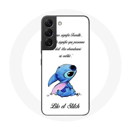 Coque Pour Samsung Galaxy S21 Fe Lilo Et Stitch Ohana Citation Blanc