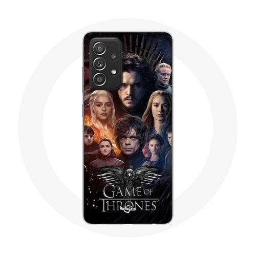 Coque Pour Samsung Galaxy A52 Game Of Thrones Saison 8 Le Trône De Fer L'affiche De L'équipage Logo Aigle Gris